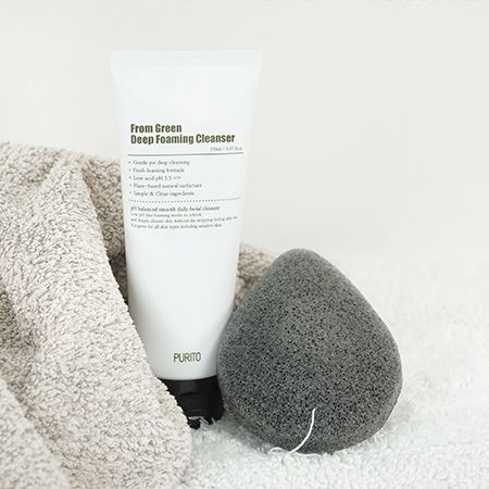 Слабокислотная пенка с зеленым чаем Purito From Green Deep Foaming Cleanser