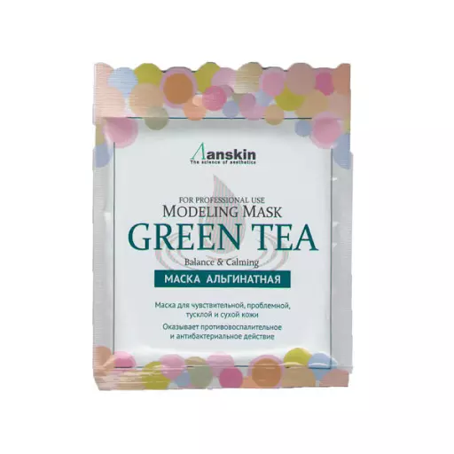 Альгинатная маска с зелёным чаем Anskin Modeling Mask Green Tea For Balance & Calming